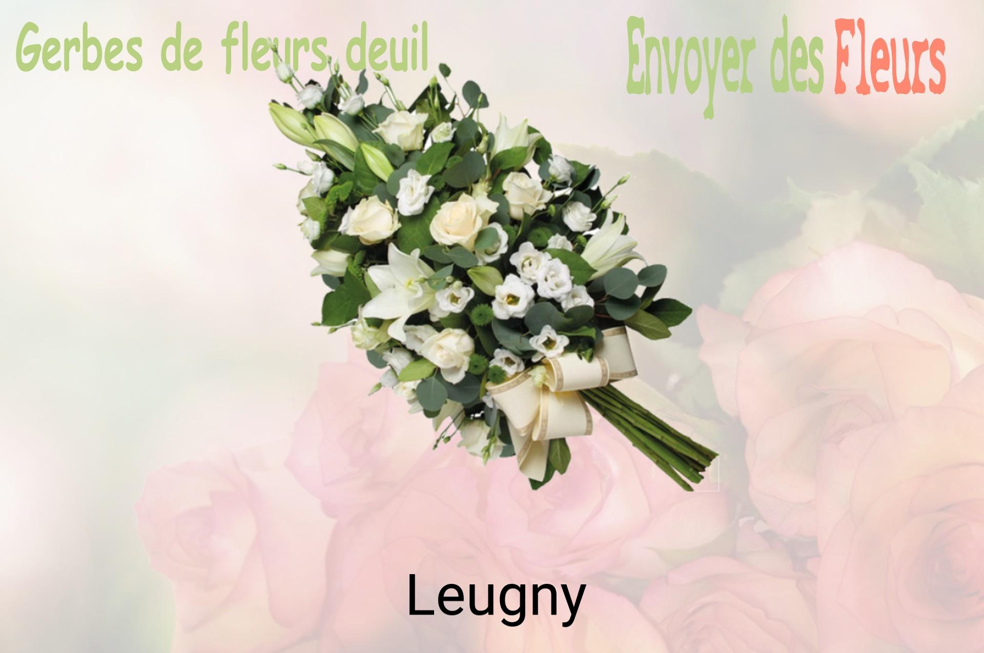 Gerbe de fleurs de deuil livrée à Leugny